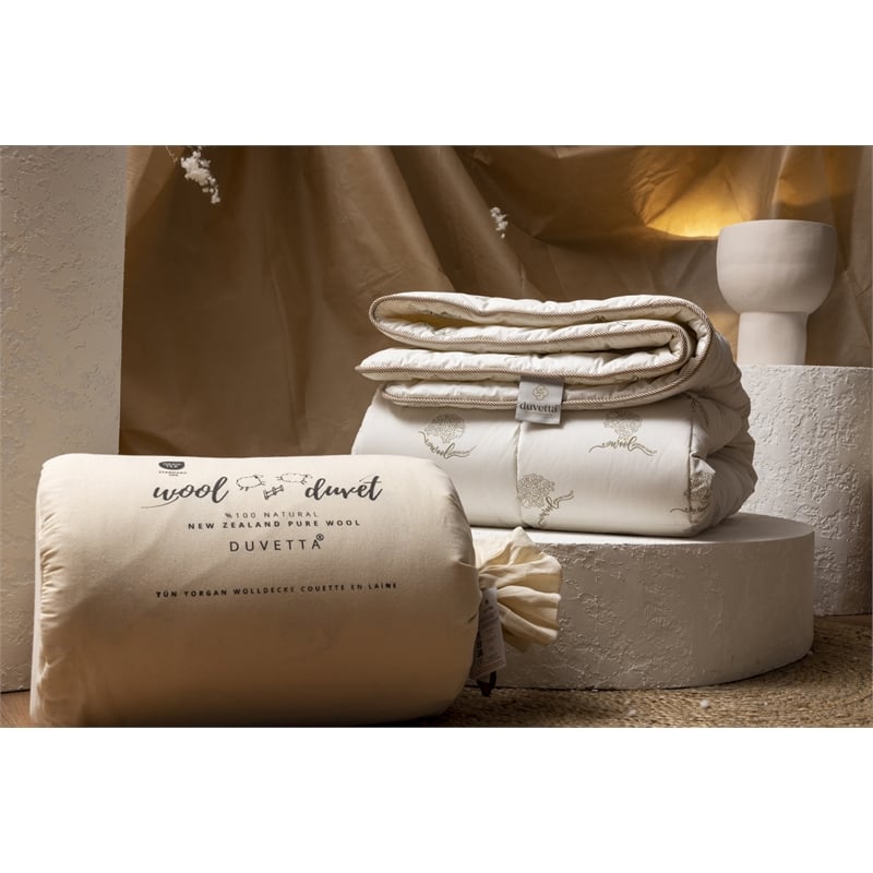 Duvetta 100 Wool Comforter with Cotton Fabric Cover New Zealand Wool Queen Size