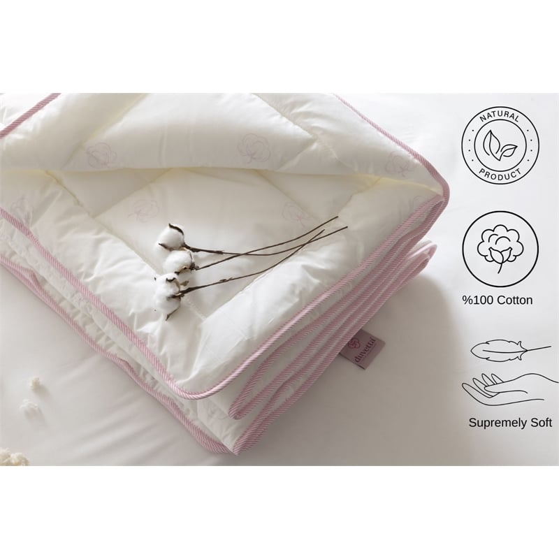 Duvetta Natural Cotton Comforter with Cotton Fabric Cover All Season Twin Size