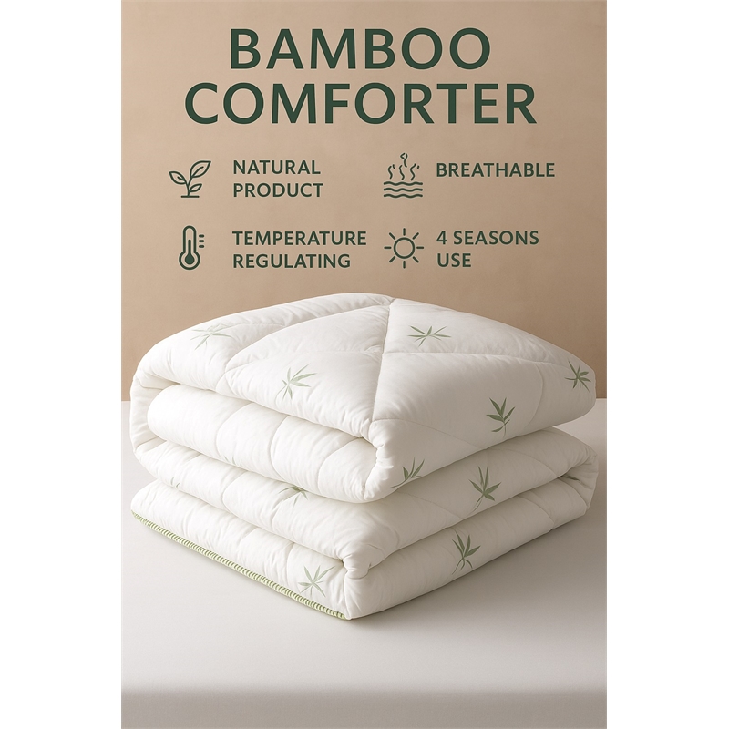 Duvetta Bamboo Comforter with Cotton Fabric Cover All Season Duvet King Size