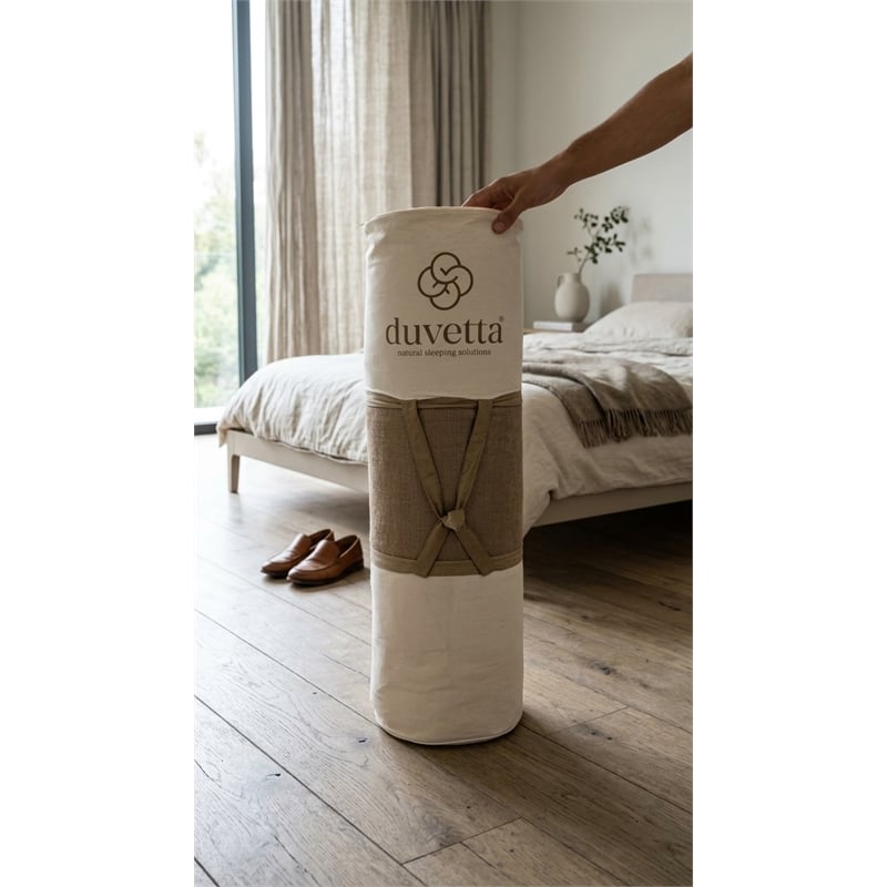 Duvetta Natural New Zealand Merino Wool Topper 3inch 1200 GSM Breathable NonToxic OekoTex100 Handmade 4 Staytight Straps Back Pain Relief Temperature Regulating Twin Size Beige Color
