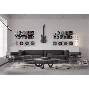 Elvis Parametric Wood Guitar Wall Decor Contemporary Sculptural Wall Art Black