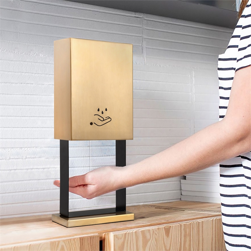 Luxe Tabletop Touchless Hand Sanitizer Dispenser - 21 Brushed Brass