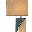 Half Moon Floor Lamp with Nightlight Dark Brown Etruscan Gold Linen Shade