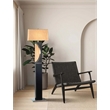 Half Moon Floor Lamp with Nightlight Dark Brown Etruscan Gold Linen Shade