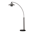 Palm Springs 1 Light Arc Floor Lamp - 87 Gunmetal and Gray tonal shades