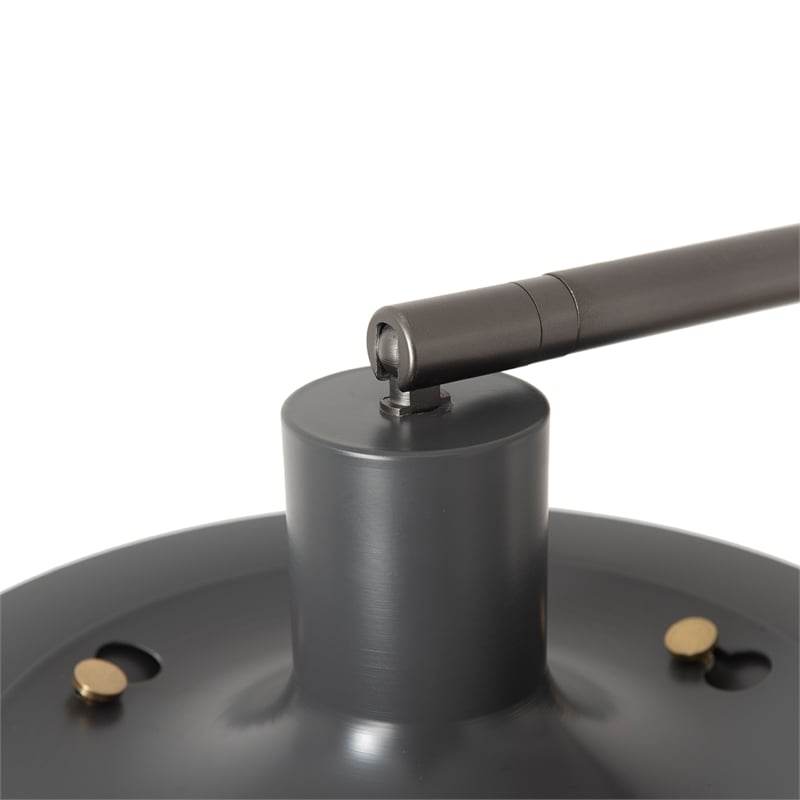 Palm Springs 1 Light Arc Floor Lamp - 87 Gunmetal and Gray tonal shades