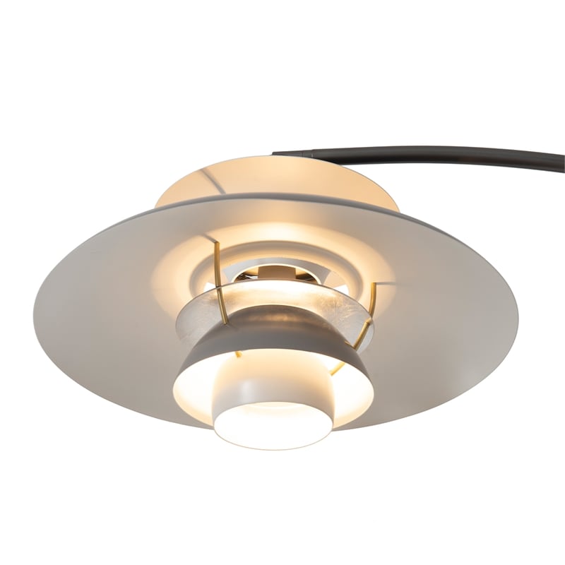 Palm Springs 1 Light Arc Floor Lamp - 87 Gunmetal and Gray tonal shades