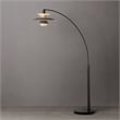 Palm Springs 1 Light Arc Floor Lamp - 87 Gunmetal and Gray tonal shades