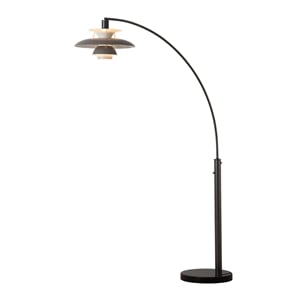 Palm Springs 1 Light Arc Floor Lamp - 87 Gunmetal and Gray tonal shades