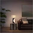 Half Moon Table Lamp with Nightlight feature 30 Charcoal Gray Wood