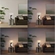 Half Moon Table Lamp with Nightlight feature 30 Charcoal Gray Wood