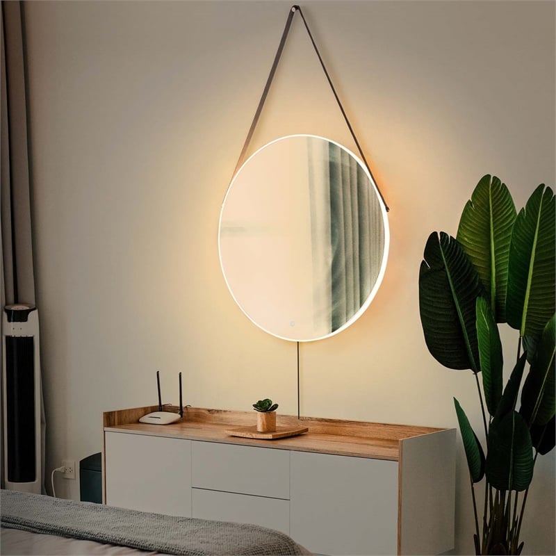 Aurora 36 Inch Round Backlit LED Wall Mirror