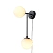 Duo Modern Contemporary Wall Sconce - Matte Black Plug-in