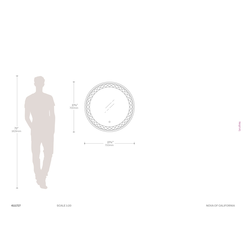 Interlace Backlit LED Mirror 28 Chrome