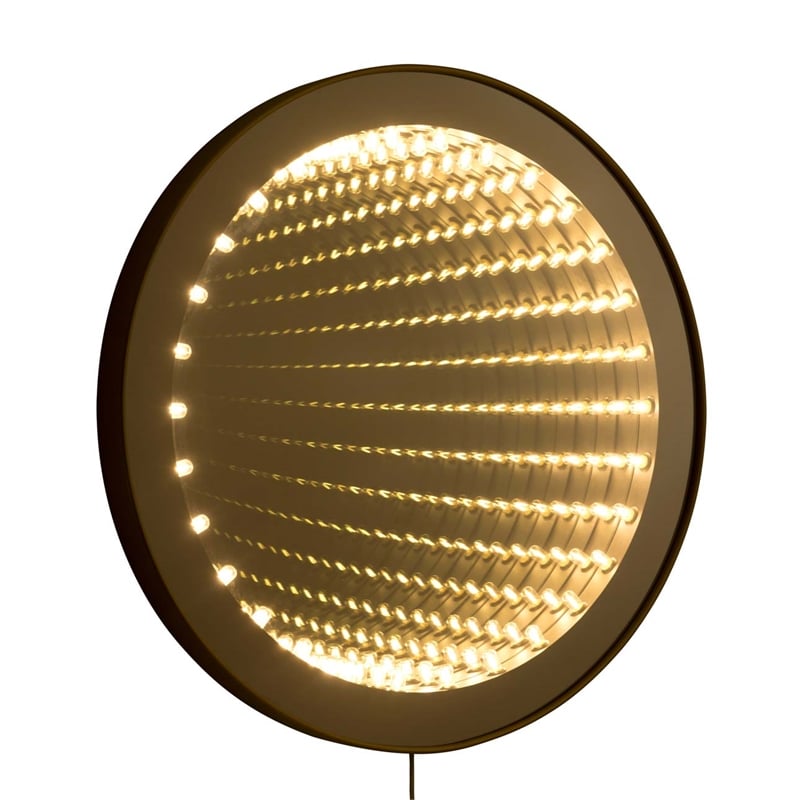 Carnival 36 Round LED Infinity Wall Mirror Brushed Brass Inline on/off