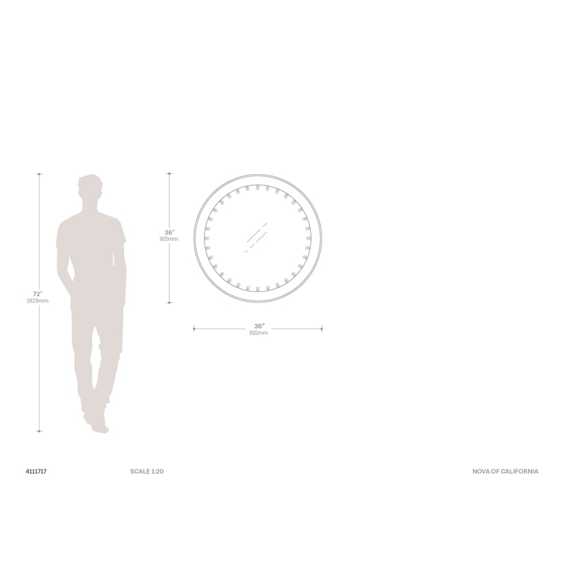 Carnival 36 Round LED Infinity Wall Mirror Brushed Brass Inline on/off