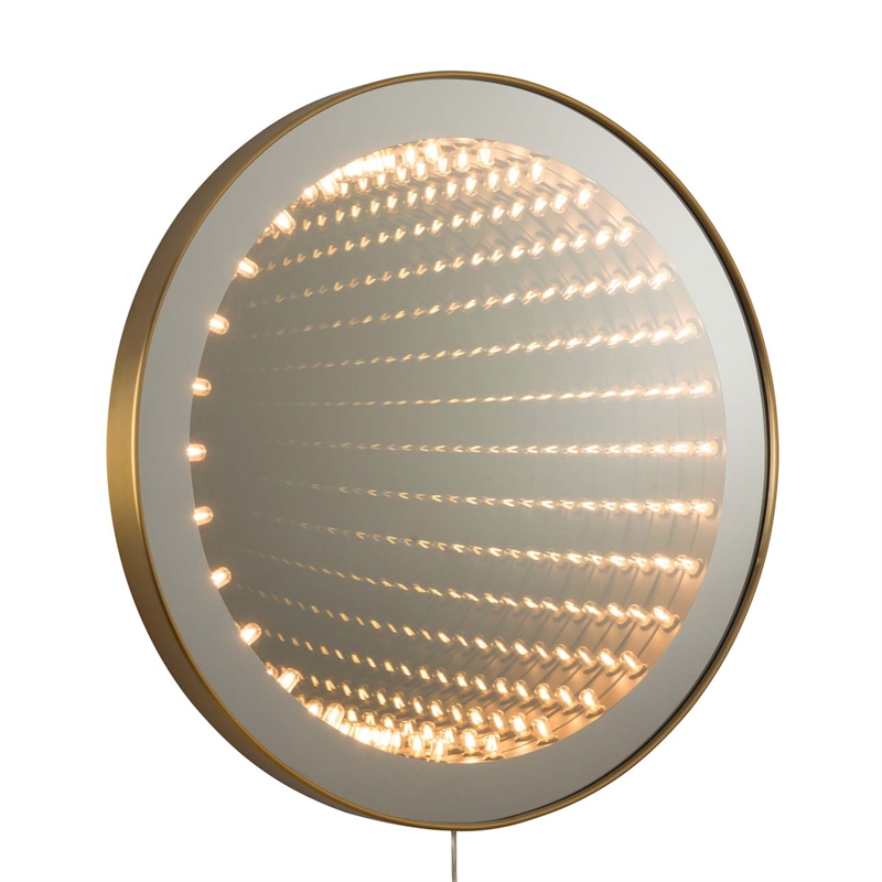 Carnival 36 Round LED Infinity Wall Mirror Brushed Brass Inline on/off