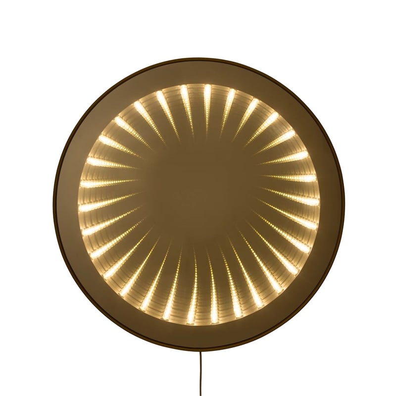 Carnival 36 Round LED Infinity Wall Mirror Brushed Brass Inline on/off