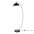 Luna Bella Chairside Arc Floor Lamp Black & Silver-Leaf Shade Antique Nickel