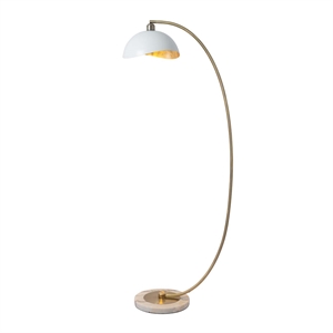 Luna Bella Chairside Arc Floor Lamp - 60 Weathered Brass & Matte White
