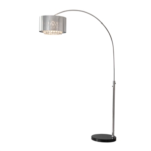 Marilyn 1 Light Arc Floor Lamp - 94 Chrome Mylar Crystal shade