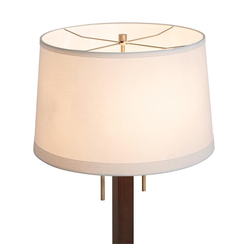 Swiss Cross Table Lamp - Dark Walnut Wood Finish Weathered Brass