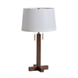 Swiss Cross Table Lamp - Dark Walnut Wood Finish Weathered Brass