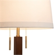 Swiss Cross Table Lamp - Dark Walnut Wood Finish Weathered Brass
