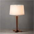 Swiss Cross Table Lamp - Dark Walnut Wood Finish Weathered Brass