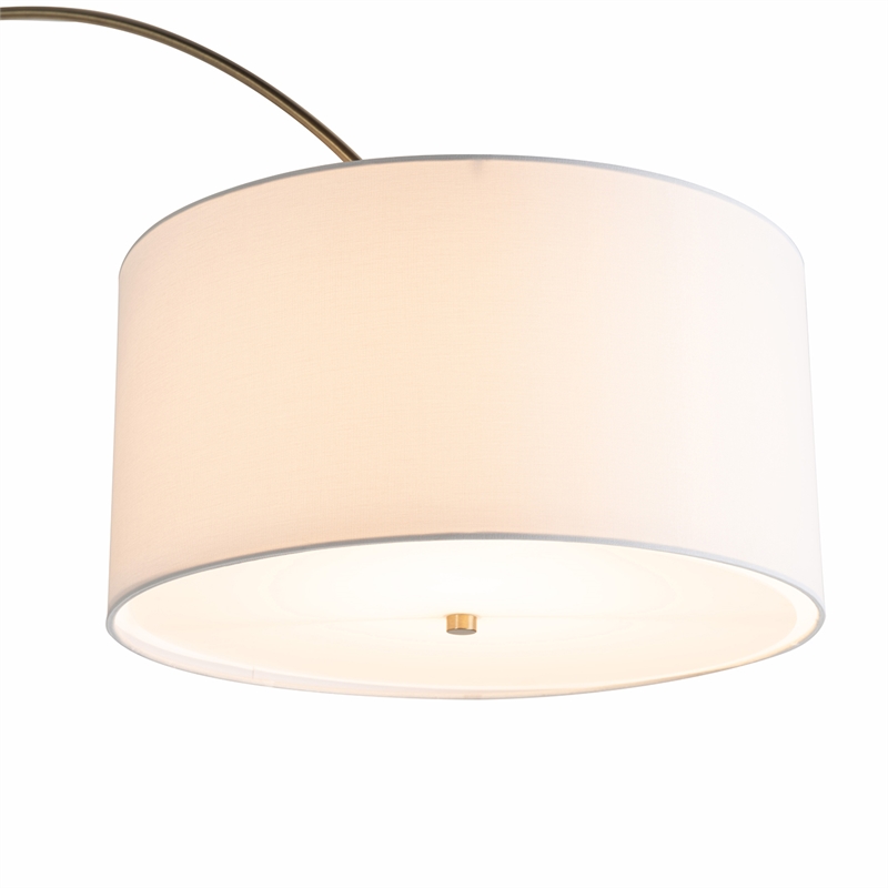 Tambo Arc Floor Lamp - Natural Ash Wood Finish Weathered Brass