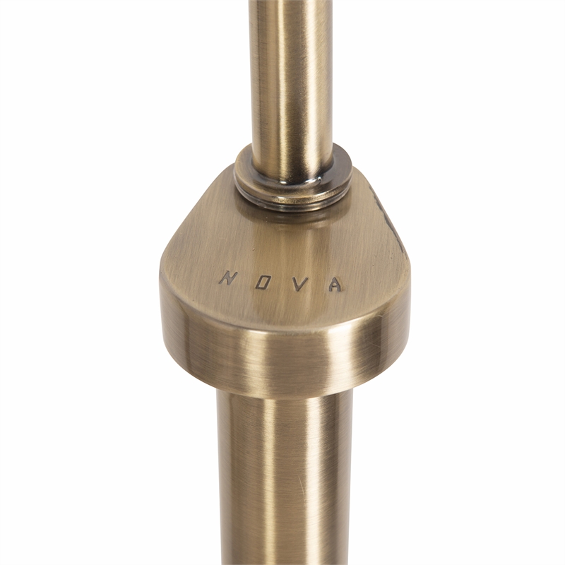 Tambo Arc Floor Lamp - Natural Ash Wood Finish Weathered Brass