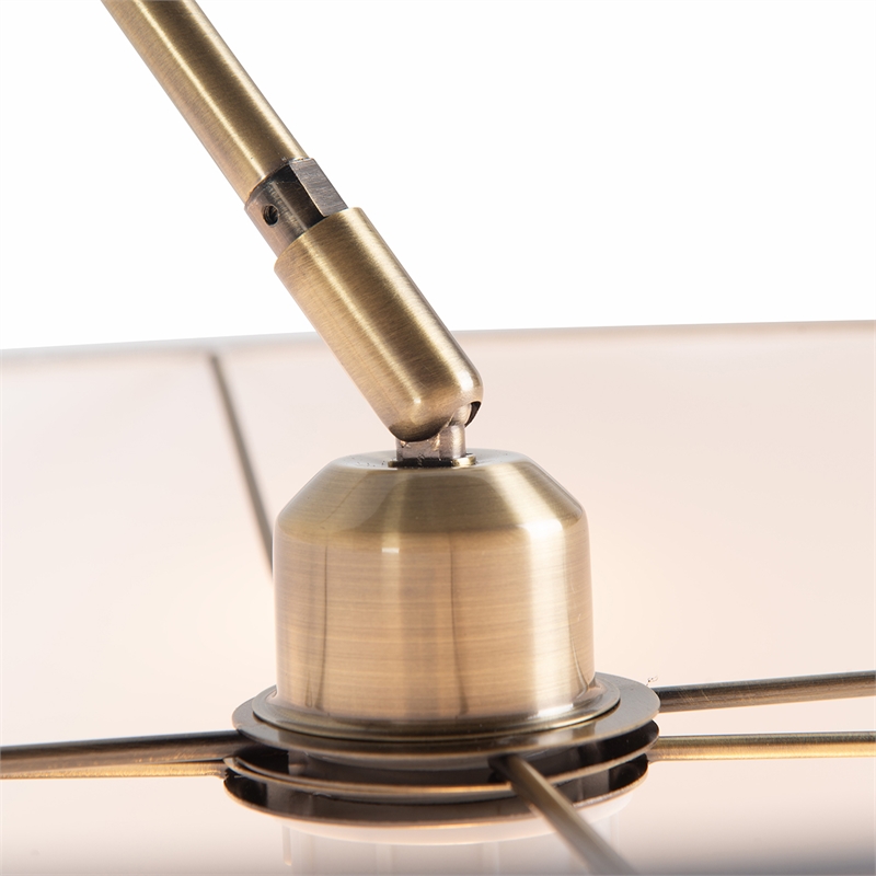 Tambo Arc Floor Lamp - Natural Ash Wood Finish Weathered Brass