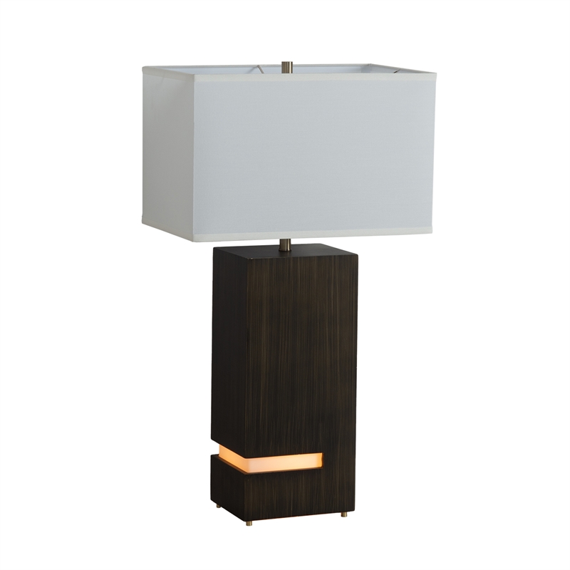 Zen Standing Table Lamp - Gilded Ebony Wood Finish