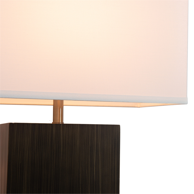 Zen Standing Table Lamp - Gilded Ebony Wood Finish