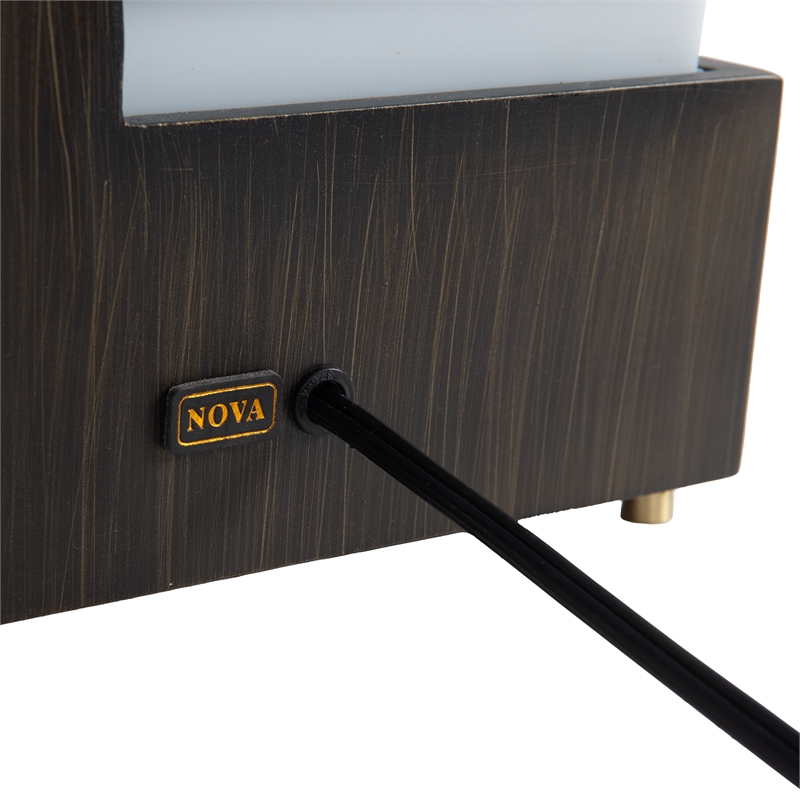 Zen Standing Table Lamp - Gilded Ebony Wood Finish