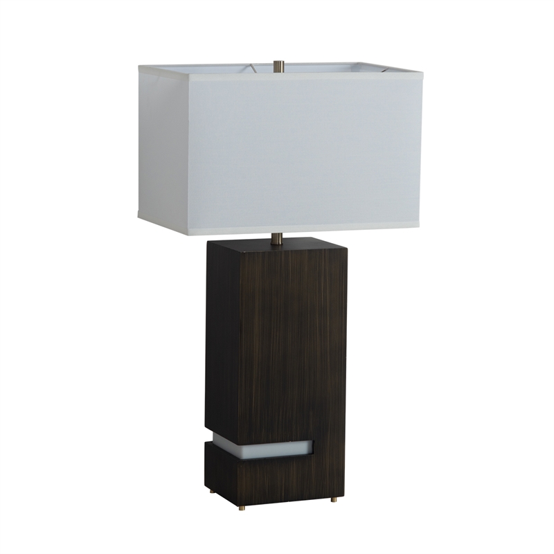 Zen Standing Table Lamp - Gilded Ebony Wood Finish
