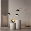 Luna Bella Accent Table Lamp Black & Gold-leaf shade Weathered Brass