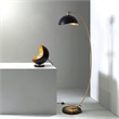 Luna Bella Accent Table Lamp Black & Gold-leaf shade Weathered Brass