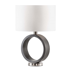 tracey ring table lamp - 29 charcoal gray brushed nickel on/off switch