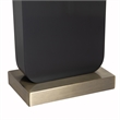 Laurel Table Lamp - Ebony Wood Finish Weathered Brass White Linen Shade