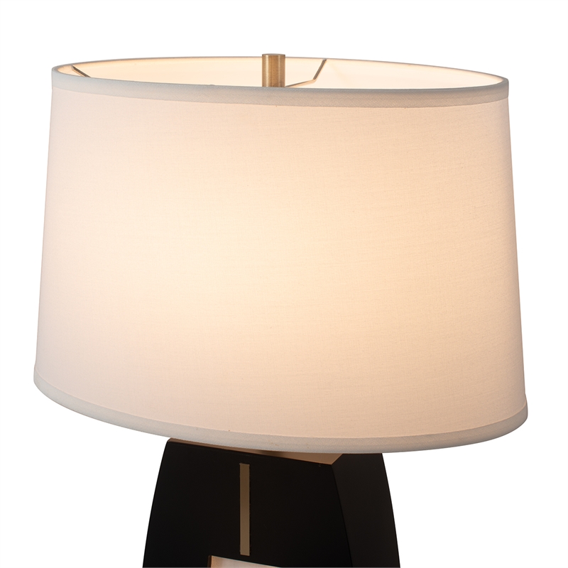 Delacey Table Lamp with Nightlight Ebony Wood Finish Weathered Brass