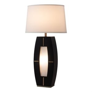 delacey table lamp with nightlight ebony wood finish weathered brass