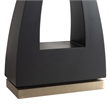 Trina Table Lamp - Ebony Wood Finish Weathered Brass White Linen Shade