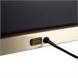 Trina Table Lamp - Ebony Wood Finish Weathered Brass White Linen Shade