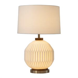 moraga table lamp - 24 bone porcelain and walnut 4-way rotary switch