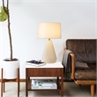 Concord Bone Porcelain Table Lamp - 30  White & Walnut 4-Way Rotary Switch