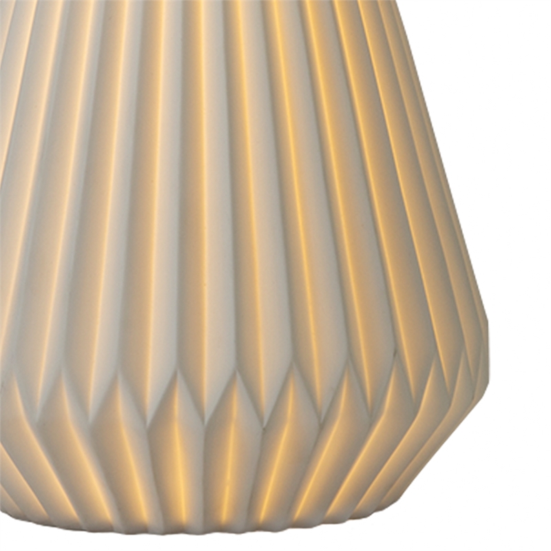 Concord Bone Porcelain Table Lamp - 30  White & Walnut 4-Way Rotary Switch