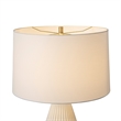 Concord Bone Porcelain Table Lamp - 30  White & Walnut 4-Way Rotary Switch