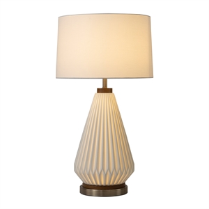 concord bone porcelain table lamp 30 white and walnut