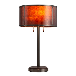 layers natural mica table lamp - 25 charcoal grey wood & gunmetal